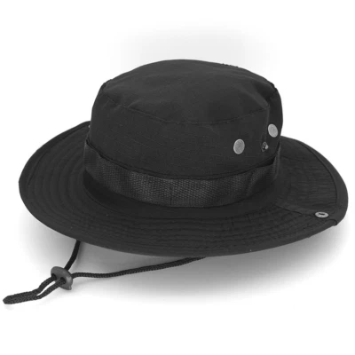 Boonie Bucket Hats Outdoor Fishing Hunting Wide Brim Mesh Camo Safari Sun Cap - Image 1 of 4