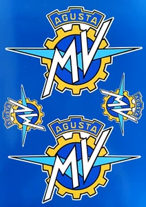 COMPATIBLE WITH AGUSTA MV MOTORCYCLE DECAL VINYL STICKERS X4 140MM FREE PP - Picture 1 of 1