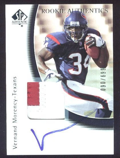 A2829- 2005 SP Authentic #232 Vernand Morency JSY RC Auto Jersey /699 - Image 1 of 1