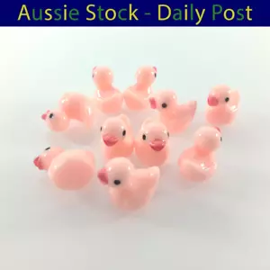Figuras de animales de jardín en miniatura de patos rosados 10 piezas - Imagen 1 de 11