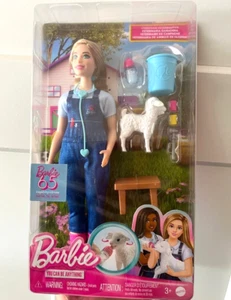 Barbie Career Farm Vet 65th Anniversary Blonde Doll Veterinarian Lamb Moves - Picture 1 of 2
