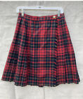 JH Collectibles Womens Kilt Skirt 10 Red plaid pleat Vintage wool w gold thread