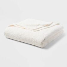 Twin/Twin XL Cozy Chenille Bed Blanket White - Threshold