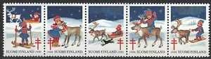 Christmas Gnome Lapland Sami Brownie Reindeer Santa Claus Finland MNH Strip 1986 - Picture 1 of 1