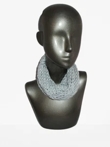 Drop Stitch Open Knit Infinity Scarf - Light Gray Handmade - Picture 1 of 4