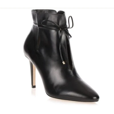 Botín Jimmy Choo Murphy 100 Cuero Suave Recortado Negro Talla 36.5 NUEVO Foto 1 de 4