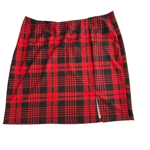 Minigonna corta elasticizzata a quadri SHEIN Curve 2XL - Foto 1 di 9