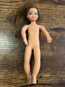 Vintage 1965 Bendable Mattel Tutti Doll Brunette Blue Eyes Nude - Picture 1 of 5