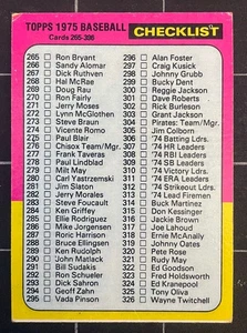 1975 Topps #386 • CHECKLIST (Unmarked) • (B) - Picture 1 of 2