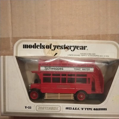 Matchbox Models of Yesteryear Y23 - 1922 AEC Omnibus - Schweppes Tonic Water  - Image 1 of 4