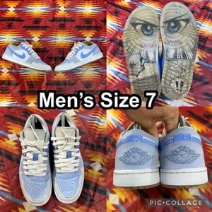Nike Air Jordan 1 Low SE Mighty Swooshers DM5442-040 Men’s Size 7 Blue Shoes - Picture 1 of 9