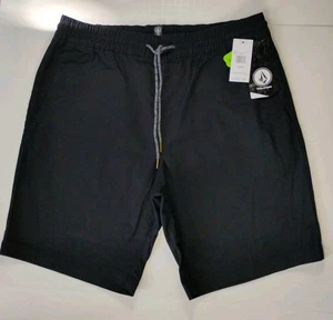 VOLCOM - Neu mit Etikett - Herren schwarz Frickin EW 19 Baumwollmischung Kordelzug Shorts - Größe L - Bild 1 von 9