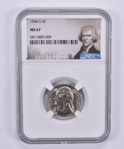 1944-S Jefferson Nickel 5c MS67 NGC Special Label *1154 - Picture 1 of 5