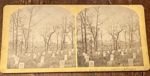 Arlington National Cemetery Graves Stereoview, Bürgerkriegsmänner, Kilburn Brothers - Bild 1 von 2