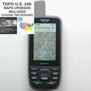 Garmin GPSMAP 66sr w/ Maps Upgrade TOPO U.S. 24K Choose Two Regions! - Picture 1 of 10