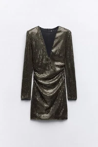 BNWT ZARA MINI DRESS WITH SEQUINS XL RRP £45.99 - Picture 1 of 1