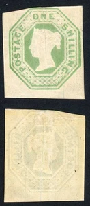 SG54 1/- Pale Green Embossed Die 2 Fine Mint (split silk thread at top) Cat 270 - Picture 1 of 1