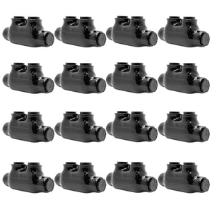 Black Insulated in-Line Splice Alumiconn Connector 2 Set Screws -2 Port Dual ... - Picture 1 of 7
