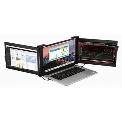 Dual Portable Monitor Screen Extender FHD IPS 1080P Triple Display for Laptop AU - Image 1 of 4
