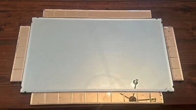 Vintage Antique Art Deco Peach Glass Stepped Edge Wall Mirror - 30" x 19" - Image 1 of 4