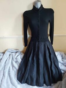 Jigsaw Black Long sleeved dress Silk/cashmere/wool Size XS Excellent Condition