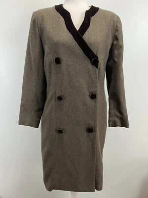 Vestido Vintage Frances Heffernan 100% Lana Talla Mediana Espiga Doble Pecho  Foto 1 de 4