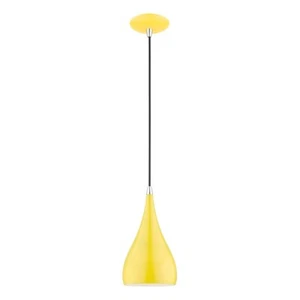 Livex Amador 1 Light Mini Pendant, Yellow/Chrome/White - 41171-82 - Picture 1 of 1