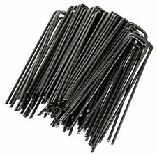 GardenMate Pack of 50 x 6''/150mm 2.9mm thick steel U shaped Garden Securing