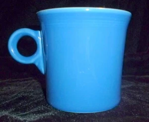 nice Fiesta Ware Coffee Mug Peacock Blue Tom Jerry O Ring Handle - Picture 1 of 4
