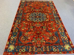 HAMEDAN / NAHAVAND GENUINE HANDMADE WOOL AREA RUG 5.2 X 8.2 - Picture 1 of 5