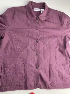 Alfred Dunner Purple Textured Long Sleeves Women’s Blazer Jacket - Size 18 - Picture 1 of 9