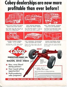 1968 impresión de distribuidor anuncio de perfección Cobey Co camioneta esparcedor de engranajes vagones y rastras - Imagen 1 de 2