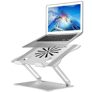 Adjustable Laptop Stand with Cooling Fan, Aluminium Alloy Multi-Angle Compute... - Picture 1 of 7