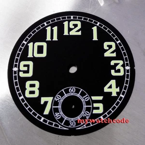 35mm black luminous dial fit eta 6498 seagull movement Watch - Picture 1 of 1