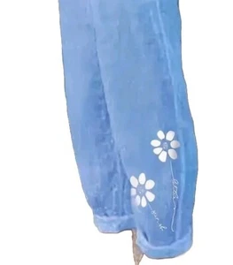 NWT NORACORA Pull On Casual Pants Women Large Blue Floral Cotton Comfort Pockets - Picture 1 of 9