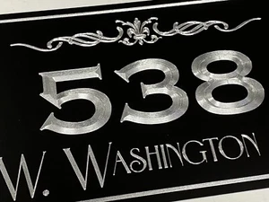 Engraved Personalized Custom House Number Business Street Address Sign 15x9.5 - Picture 1 of 10