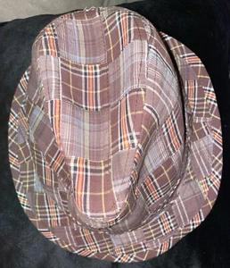 Daniel Cremieux Brown Plaid S/M Fedora Hat Classy Casual - Picture 1 of 12