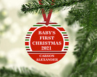 BABY'S FIRST CHRISTMAS 2021 PERSONALIZED NAME CUSTOM METAL CHRISTMAS ORNAMENT