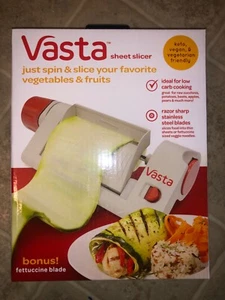 Vasta Sheet Slicer Keto Vegetables Fruits Vegan Vegetarian W Fettuccine Blade - Picture 1 of 2