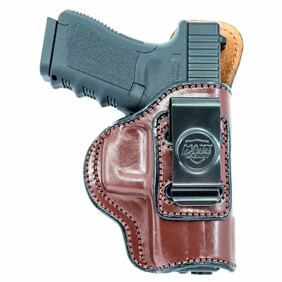 Max Carry Premium Brown Leather IWB Holster for Glock 19/19X/23/44/45/32 Gen 1-5 - Image 1 of 4