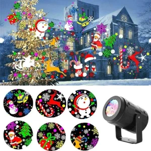 Luces de fiesta de Navidad 2023 copo de nieve proyector luz LED escenario luz giratoria X - Imagen 1 de 28