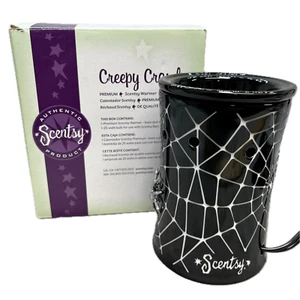 Scentsy Retired Creepy Crawly Wax Warmer Light-up Halloween Spider Web 2012 - Picture 1 of 13