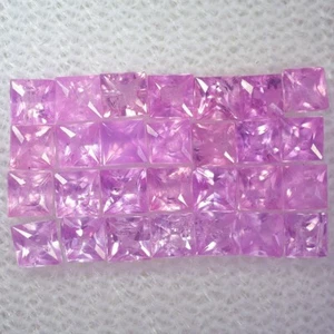 3.19CT LOVELY AA 28PCS UNHEATED 2.5MM PRINCESS CUT PINK SAPPHIRE NATURAL - Picture 1 of 3