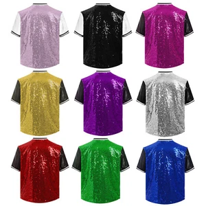 Kids Top Dance T-shirt Hip-hop Tops Jazz Shirts Stage Uniform Teens Blouse - Picture 1 of 114