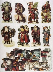 Papel de arroz para libro de recortes decoupage hoja ITD A/4 situaciones de Santa Claus - R1299 - Imagen 1 de 1