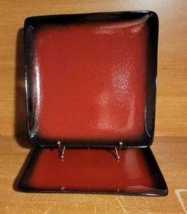 PTS / 222 Fifth COMINO Dinner plate set ol 2, 10 3/4", Stoneware, Red, Excellent - Picture 1 of 9