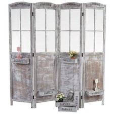 PARAVENTO Örebro, divisori divisoria pflanzkörbe shabby-Look Vintage, 177x182cm