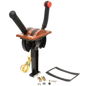 Control de acelerador de barco Uflex B204L | Dos palancas montaje superior burl falso - Imagen 1 de 5