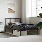 Metal Bed Frame With Headboard Black 107X203  King  Size K3h6