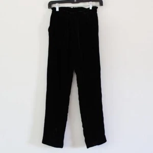 NWT Bonpoint Fetiche Viscose Silk Velvet Black Pants Straight Leg Paper Bag 12 - Picture 1 of 6